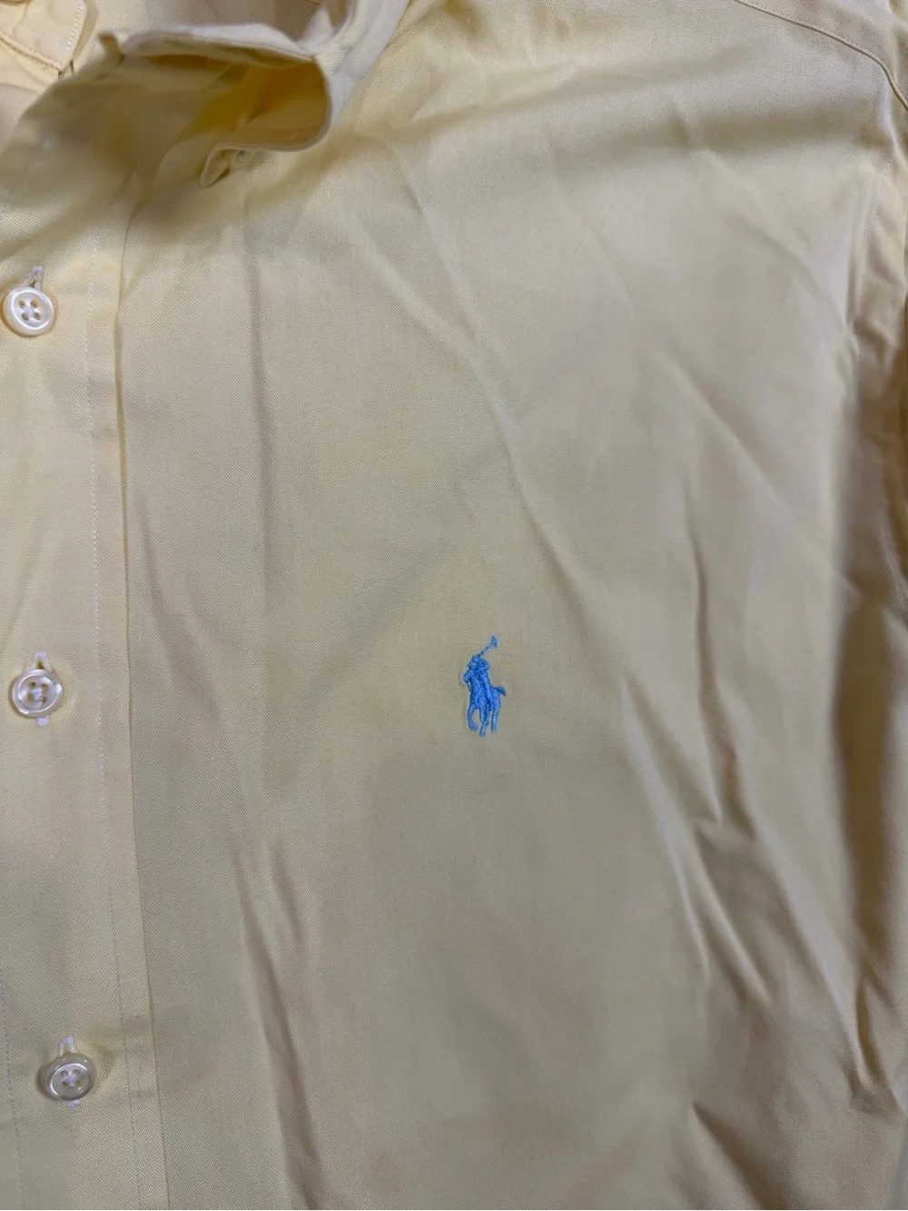 Polo  Ralph Lauren 17 32/33 Men's Classic Button-Down Shirt in Pale Yellow